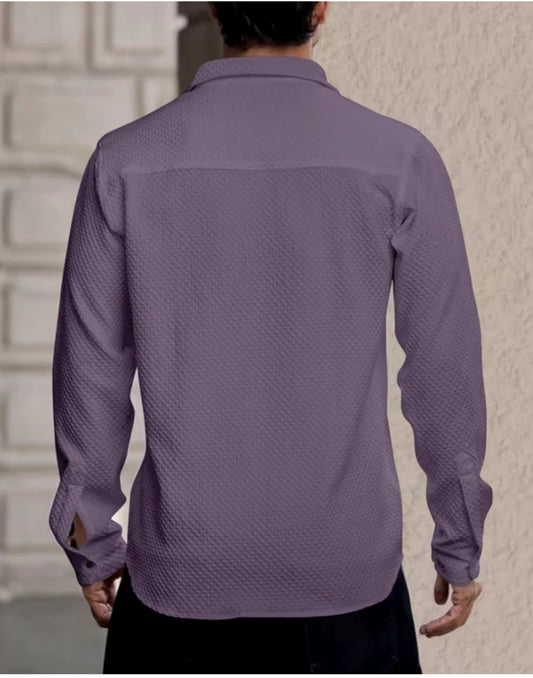 Mens Regular Fit Solid Casual Shirt by ATLEST