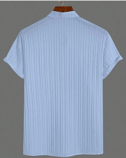 ATLEST Textured Mandarin Collar Half Sleeve Shirt – Rose Mauve