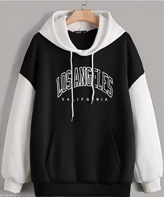 Los Angeles California Hoodie – Black & White Contrast Edition