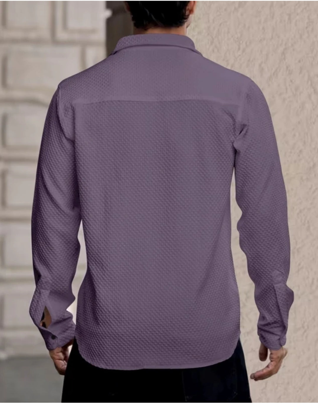 Mens Regular Fit Solid Casual Shirt by ATLEST