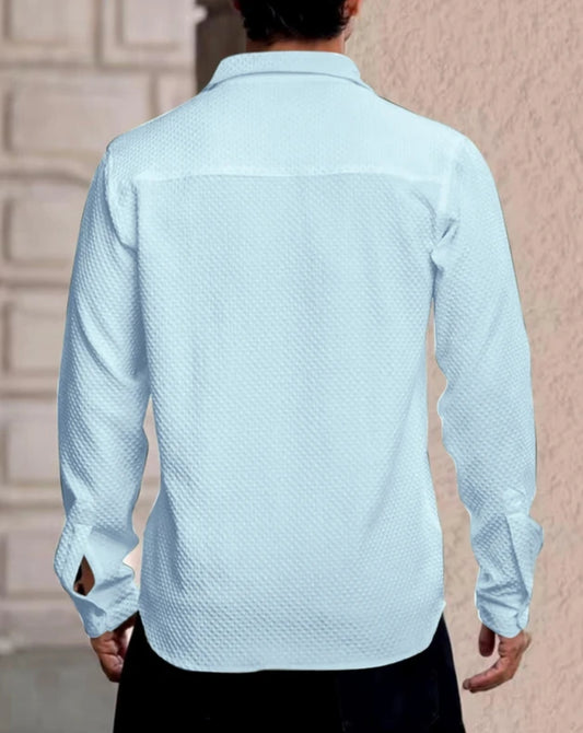 Mens Regular Fit Solid Casual Shirt by ATLEST