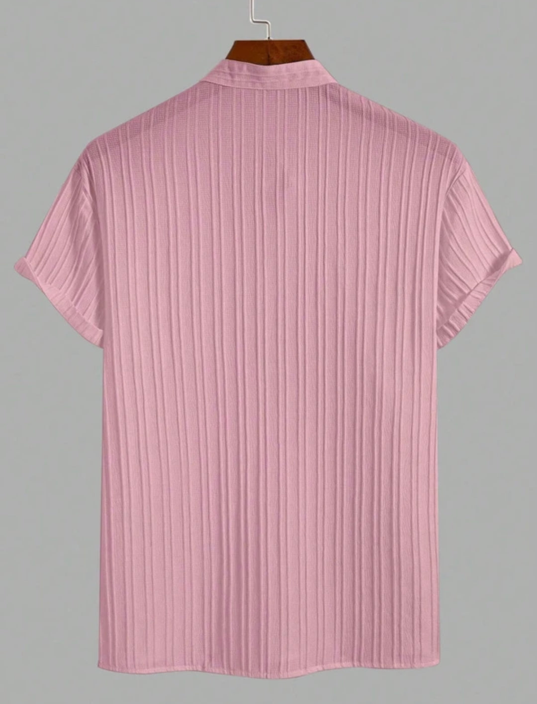 ATLEST Textured Mandarin Collar Half Sleeve Shirt – Rose Mauve